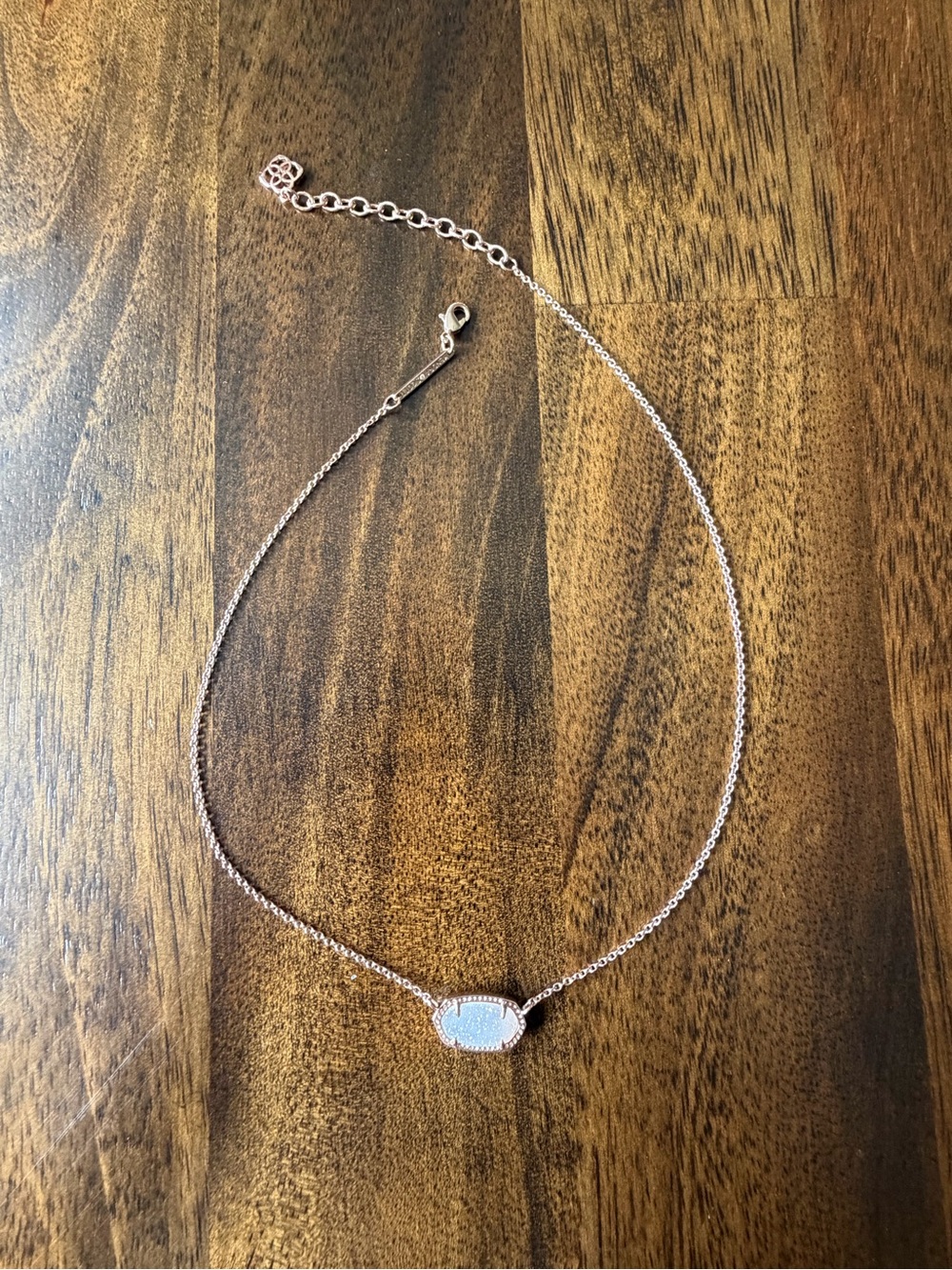 Kendra Scott Iridescent Drusy Rose Gold Elisa Pendant Necklace